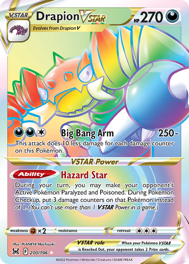 Drapion VSTAR 200/196 Rare Rainbow | Lost Origin | Pokemon Card