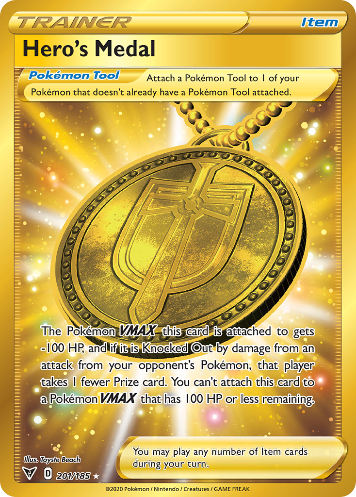 Hero's Medal 201/185 Rare Secret | Vivid Voltage | Pokemon Card