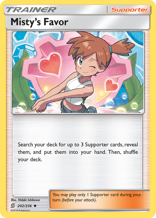 Misty's Favor 202/236 Uncommon | Unified Minds | Pokemon Card