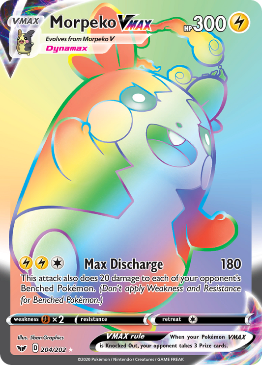 Morpeko VMAX 204/202 Rare Rainbow | Sword & Shield | Pokemon Card