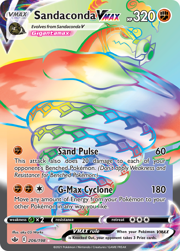 Sandaconda VMAX 206/198 Rare Rainbow | Chilling Reign | Pokemon Card
