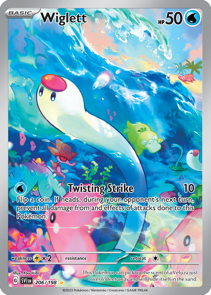 Wiglett 206/198 Illustration Rare | Scarlet & Violet | Pokemon Card