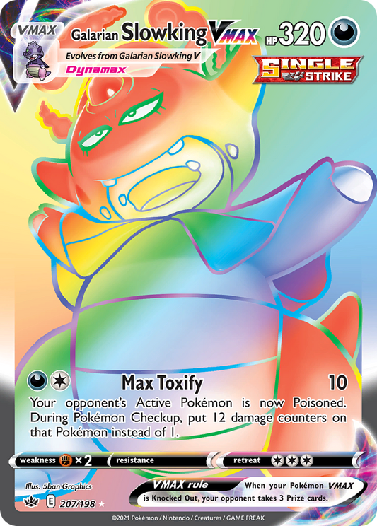 Galarian Slowking VMAX 207/198 Rare Rainbow | Chilling Reign | Pokemon Card