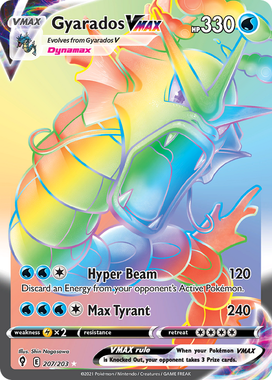 Gyarados VMAX 207/203 Rare Rainbow | Evolving Skies | Pokemon Card