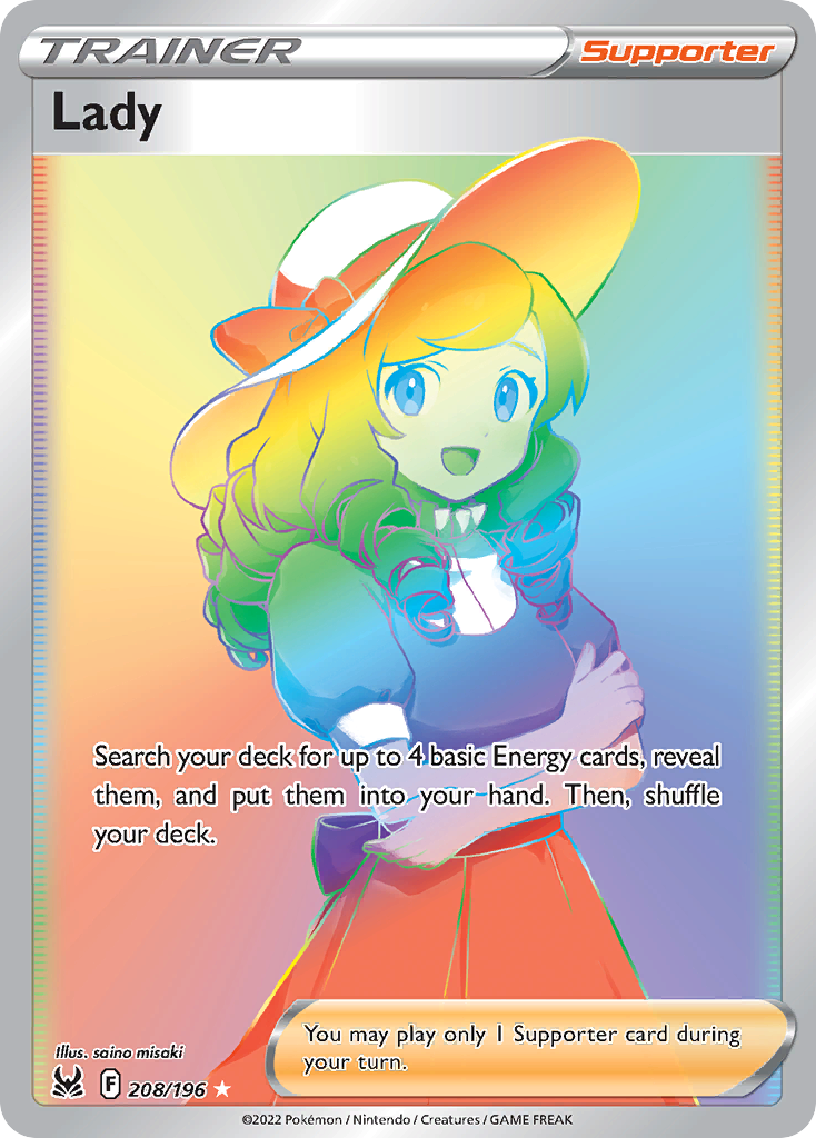 Lady 208/196 Rare Rainbow | Lost Origin | Pokemon Card