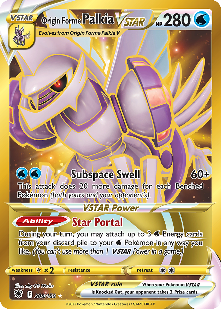 Origin Forme Palkia VSTAR 208/189 Rare Secret | Astral Radiance | Pokemon Card