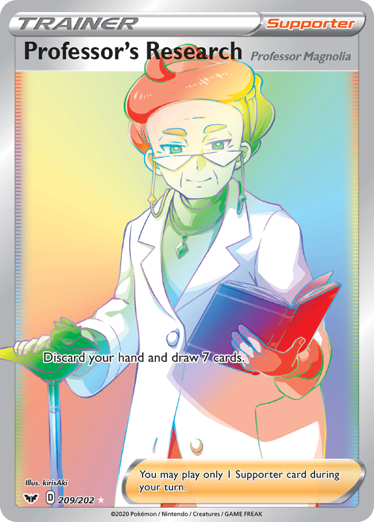 Professor's Research (Professor Magnolia) 209/202 Rare Rainbow | Sword & Shield | Pokemon Card