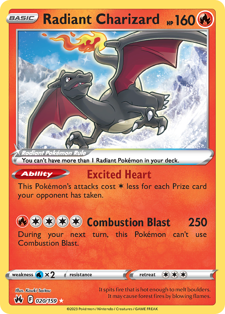 Radiant Charizard 20/159 Radiant Rare | Crown Zenith | Pokemon Card