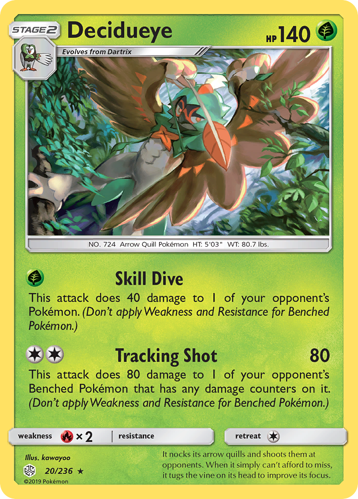 Decidueye 20/236 Rare Holo | Cosmic Eclipse | Pokemon Card