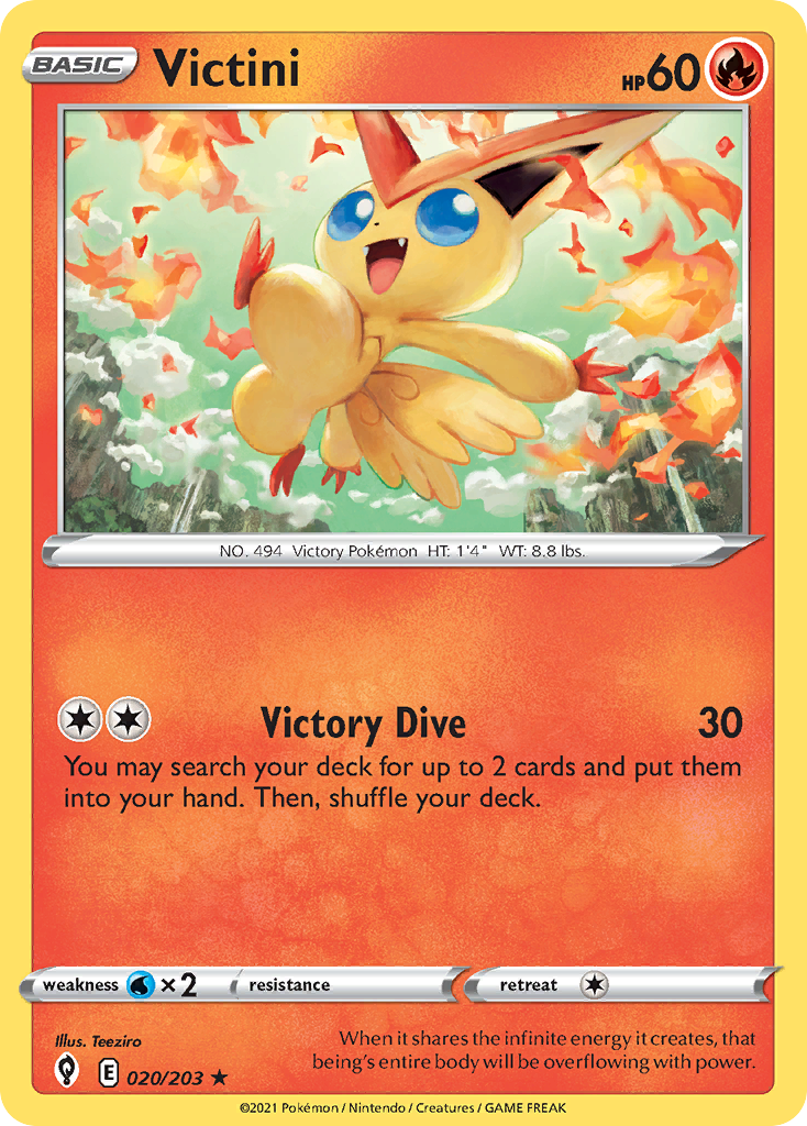 Victini 20/203 Rare Holo | Evolving Skies | Pokemon Card