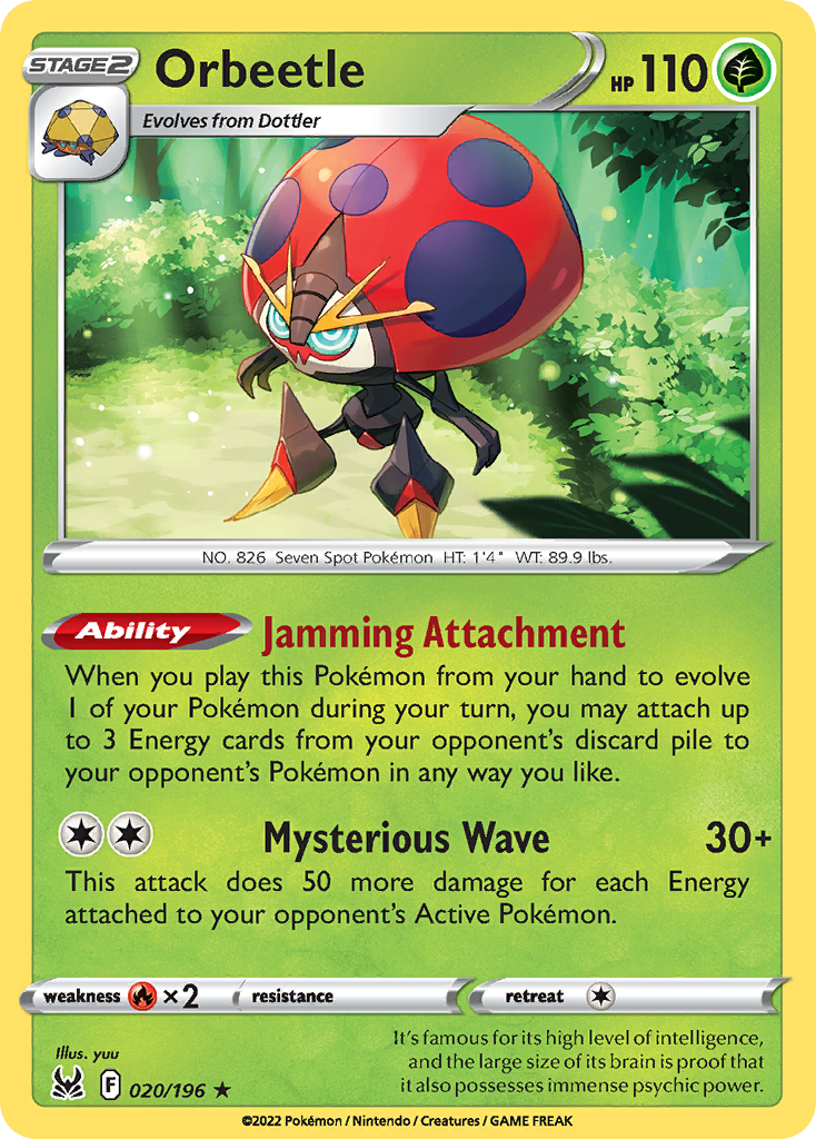Orbeetle 20/196 Rare Holo | Lost Origin | Pokemon Card