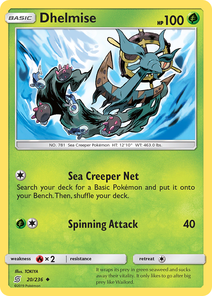 Dhelmise 20 236 Uncommon Unified Minds Pokemon Card Brickheads Collectables