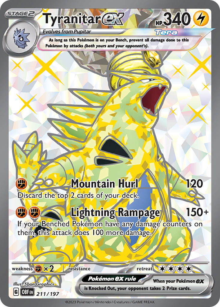 Tyranitar ex 211/197 Ultra Rare | Obsidian Flames | Pokemon Card