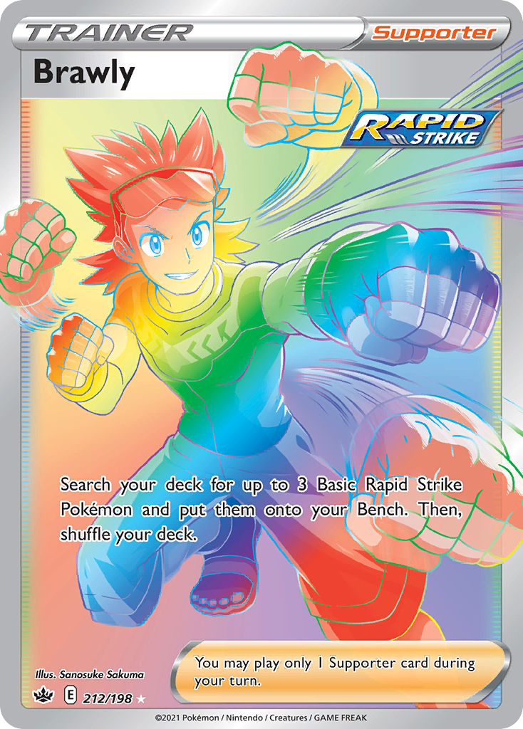 Brawly 212/198 Rare Rainbow | Chilling Reign | Pokemon Card