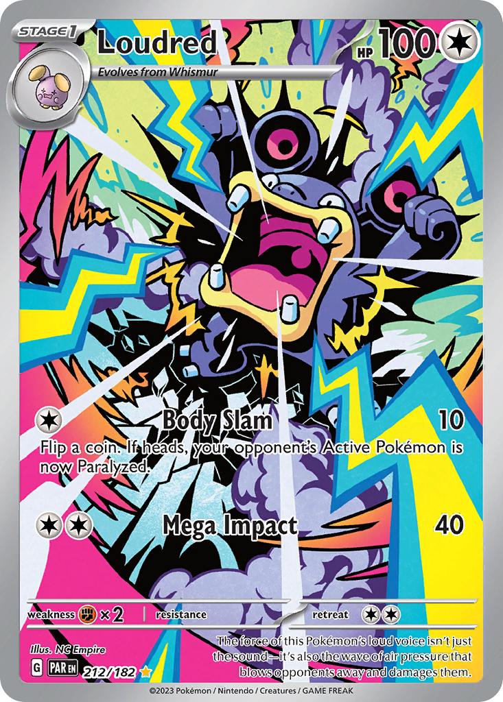 Loudred 212/182 Illustration Rare | Paradox Rift | Pokemon Card