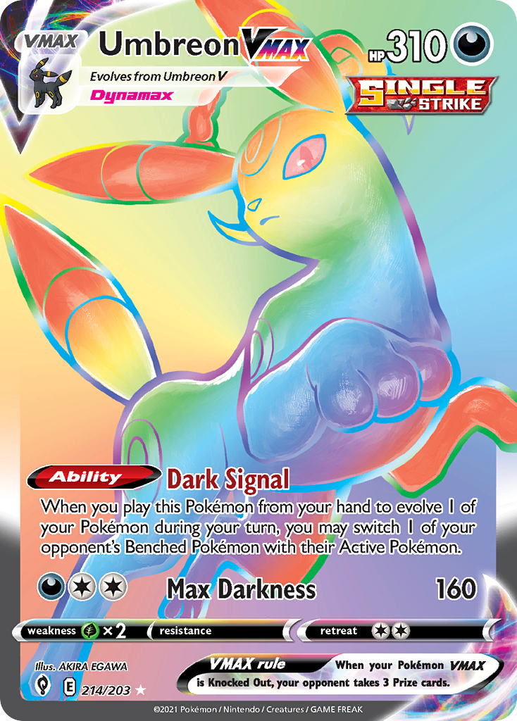 Umbreon VMAX 214/203 Rare Rainbow | Evolving Skies | Pokemon Card