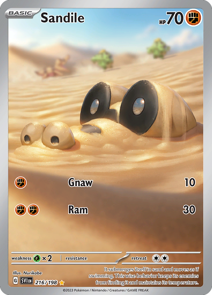 Sandile 216/198 Illustration Rare | Scarlet & Violet | Pokemon Card