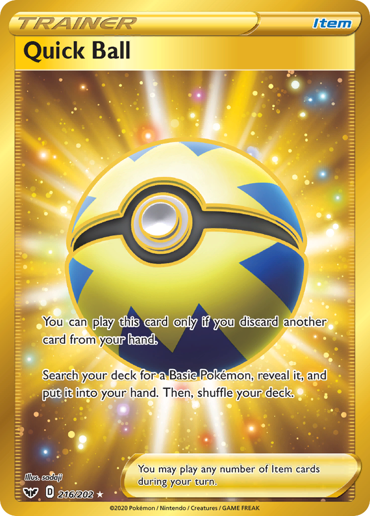 Quick Ball 216/202 Rare Secret | Sword & Shield | Pokemon Card