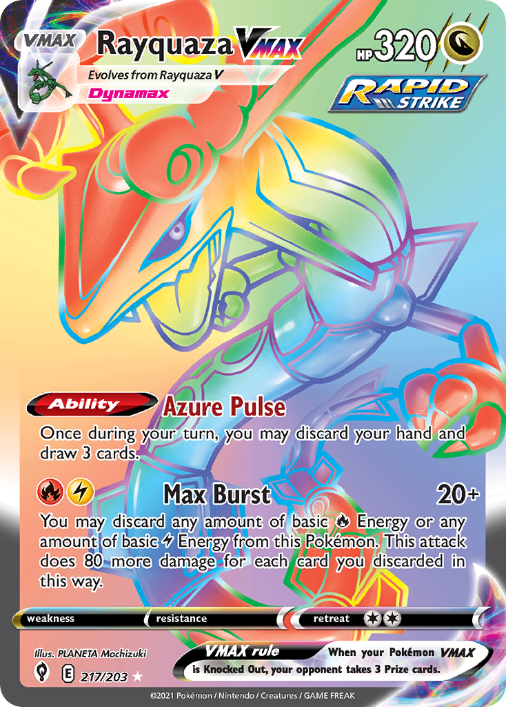 Rayquaza VMAX 217/203 Rare Rainbow | Evolving Skies | Pokemon Card