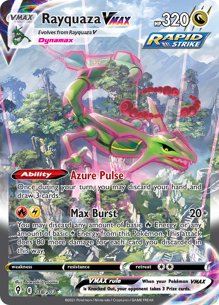 Rayquaza VMAX 218/203 Rare Rainbow | Evolving Skies | Pokemon Card