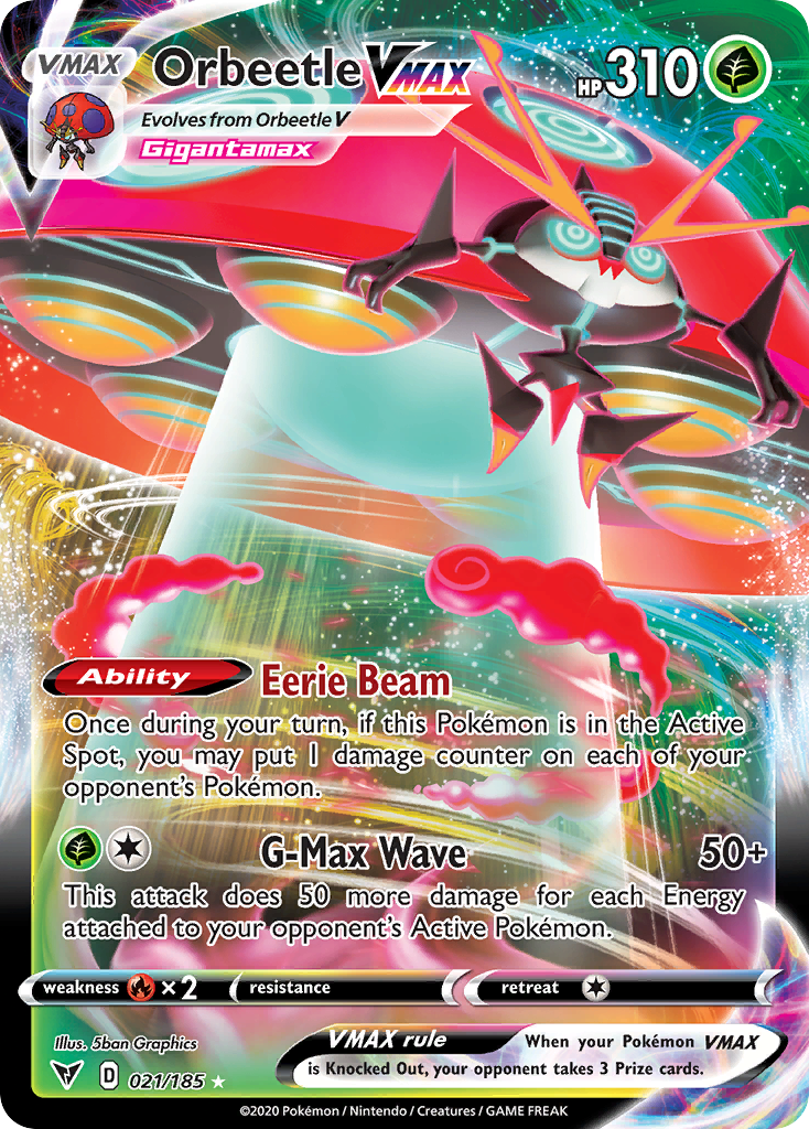 Orbeetle VMAX 21/185 Rare Holo VMAX | Vivid Voltage | Pokemon Card