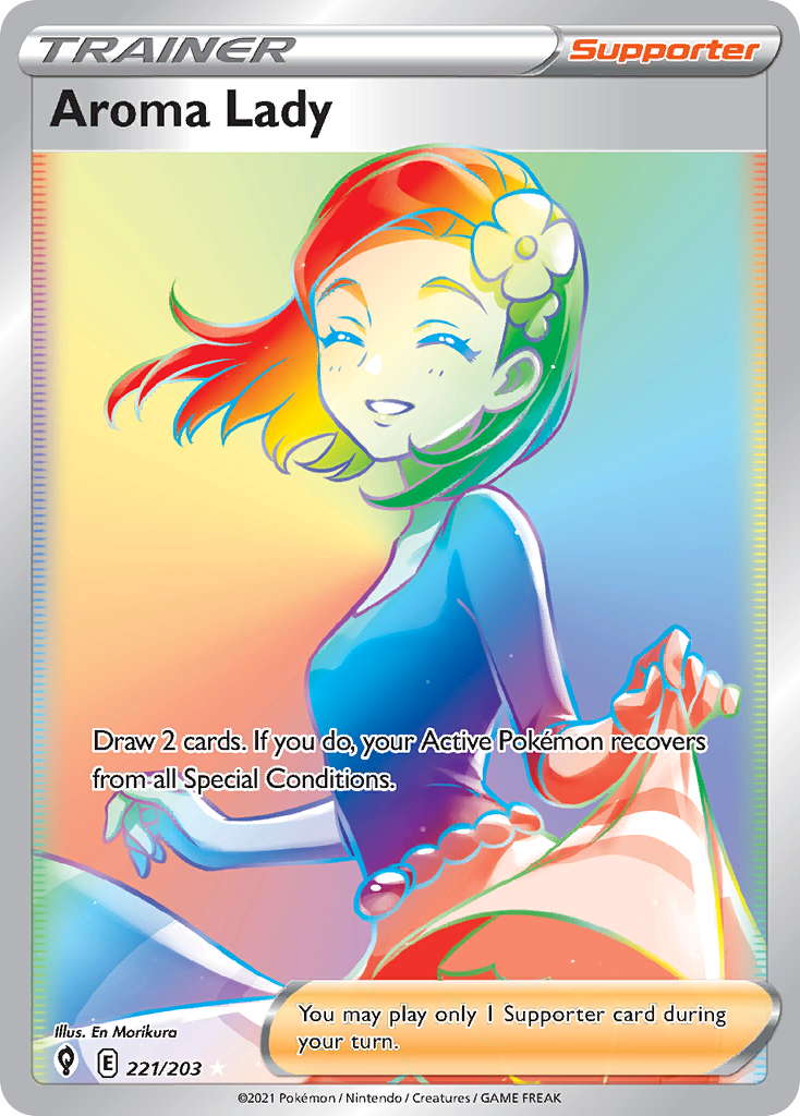 Aroma Lady 221/203 Rare Rainbow | Evolving Skies | Pokemon Card