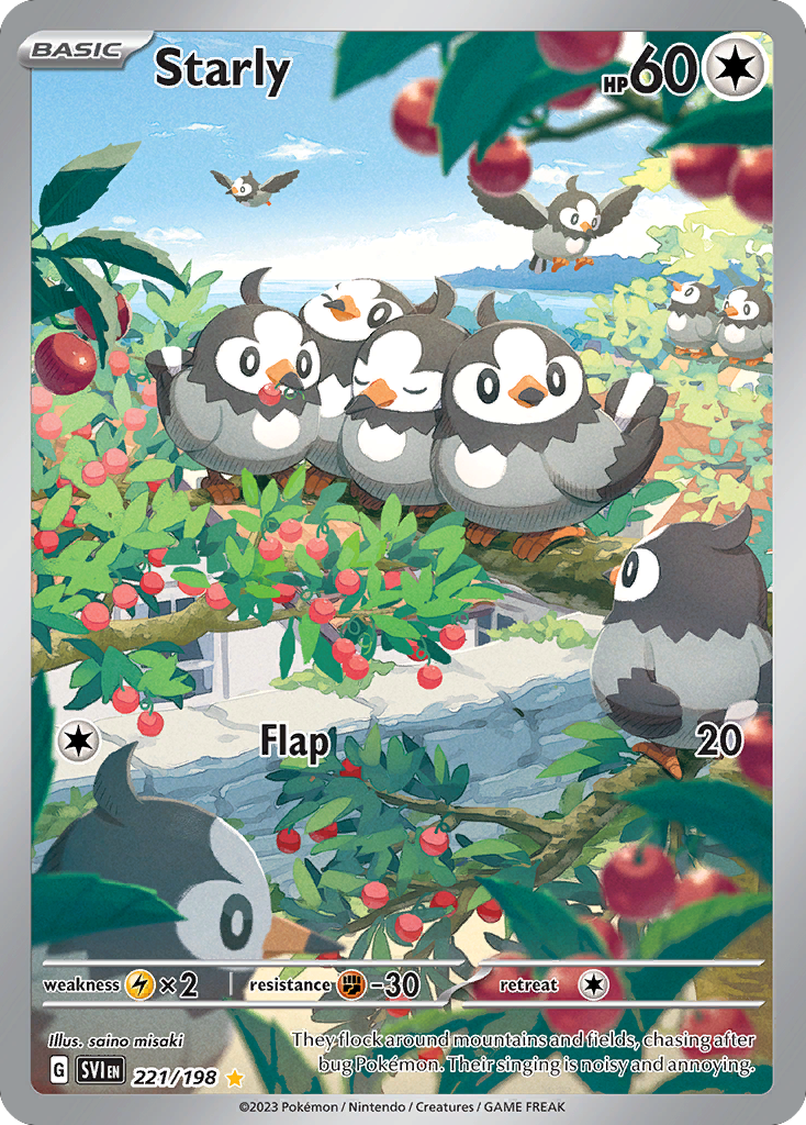 Starly 221/198 Illustration Rare | Scarlet & Violet | Pokemon Card