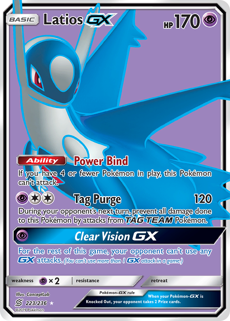 Latios-GX 223/236 Rare Ultra | Unified Minds | Pokemon Card