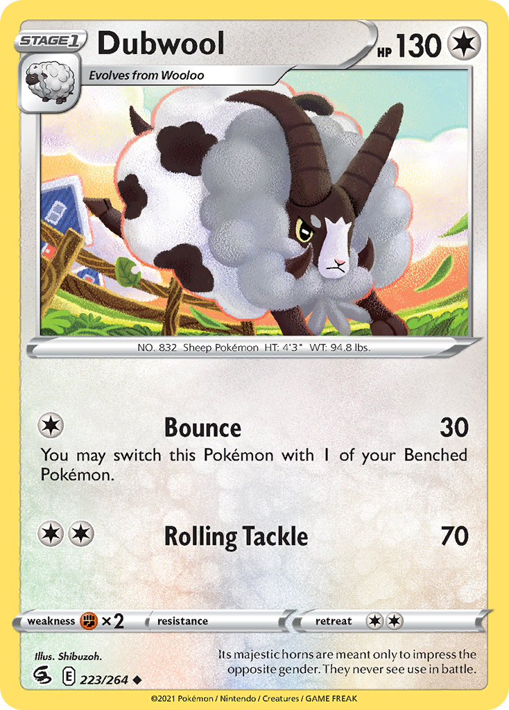 Dubwool 223/264 Uncommon | Fusion Strike | Pokemon Card
