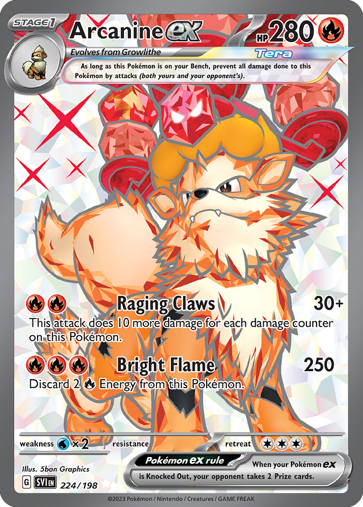 Arcanine ex 224/198 Ultra Rare | Scarlet & Violet | Pokemon Card