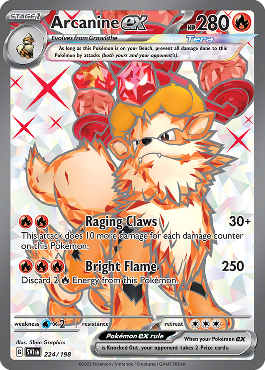 Arcanine ex 224/198 Ultra Rare | Scarlet & Violet | Pokemon Card