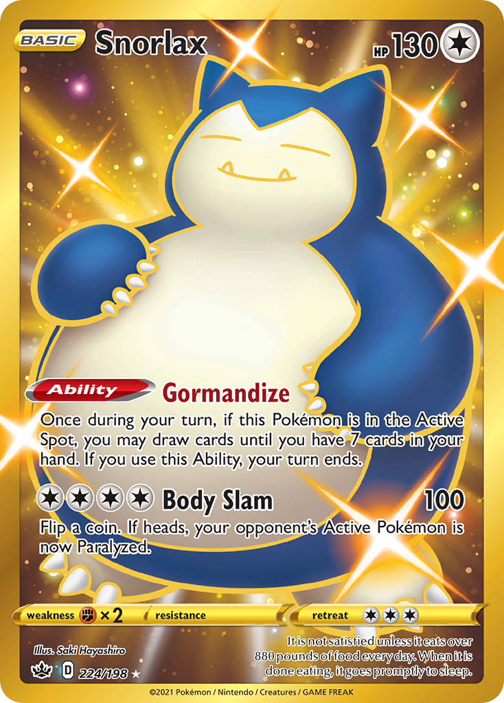 Snorlax 224/198 Rare Secret | Chilling Reign | Pokemon Card