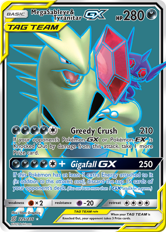 Mega Sableye & Tyranitar-GX 225/236 Rare Ultra | Unified Minds | Pokemon Card