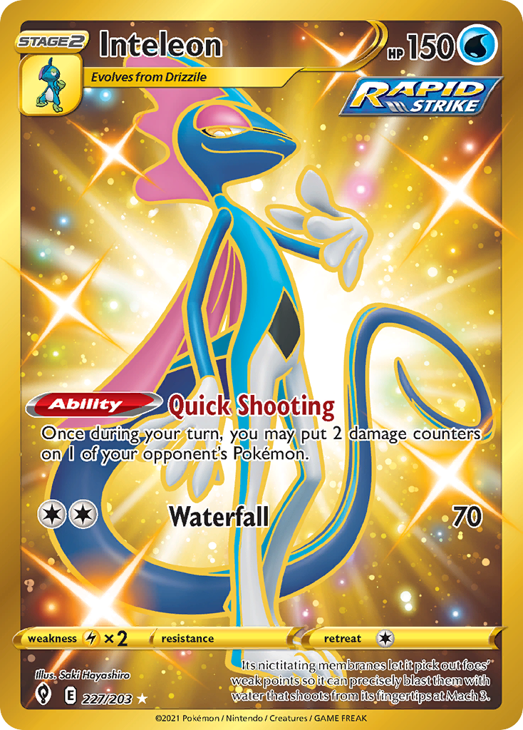 Inteleon 227/203 Rare Secret | Evolving Skies | Pokemon Card