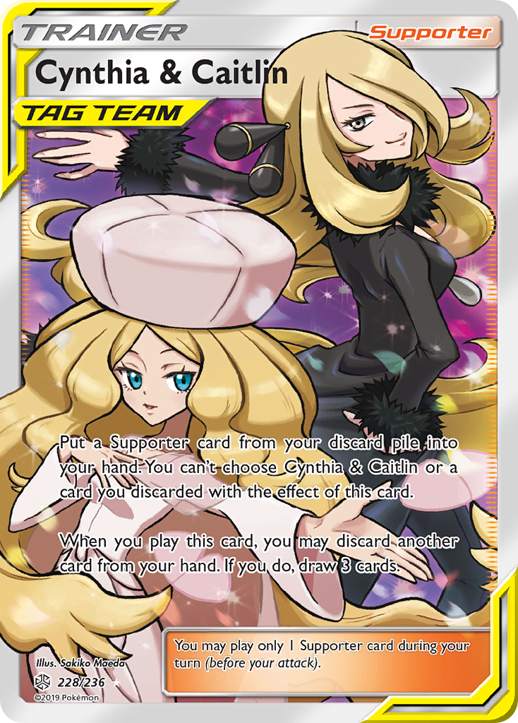 Cynthia & Caitlin 228/236 Rare Ultra | Cosmic Eclipse | Pokemon Card