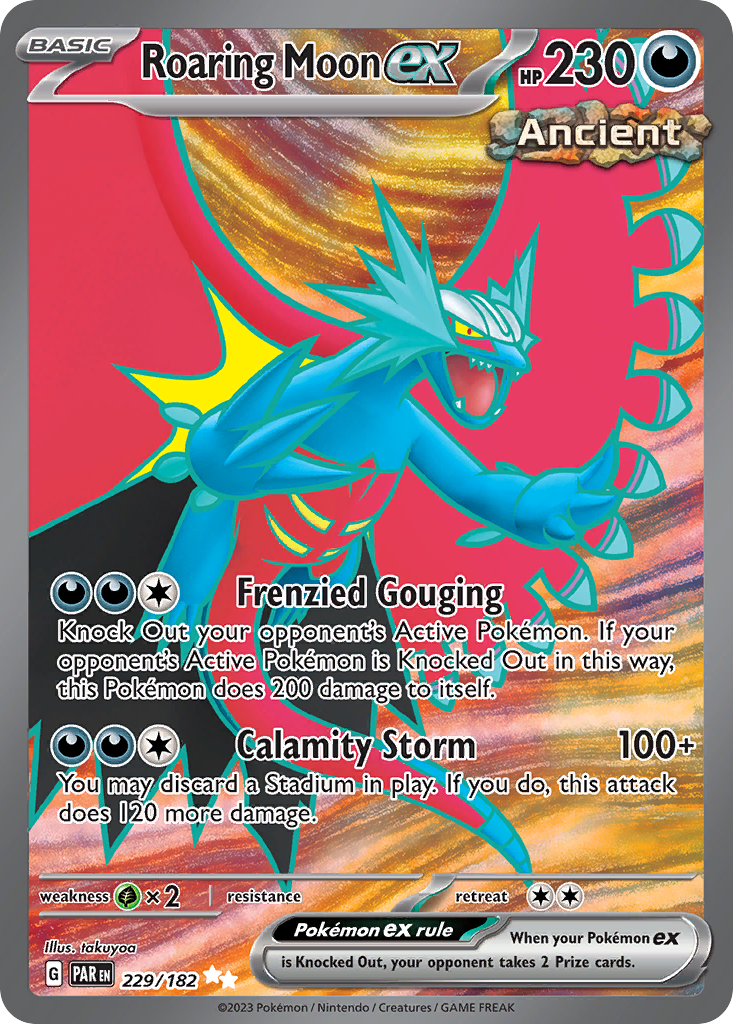 Roaring Moon ex 229/182 Ultra Rare | Paradox Rift | Pokemon Card