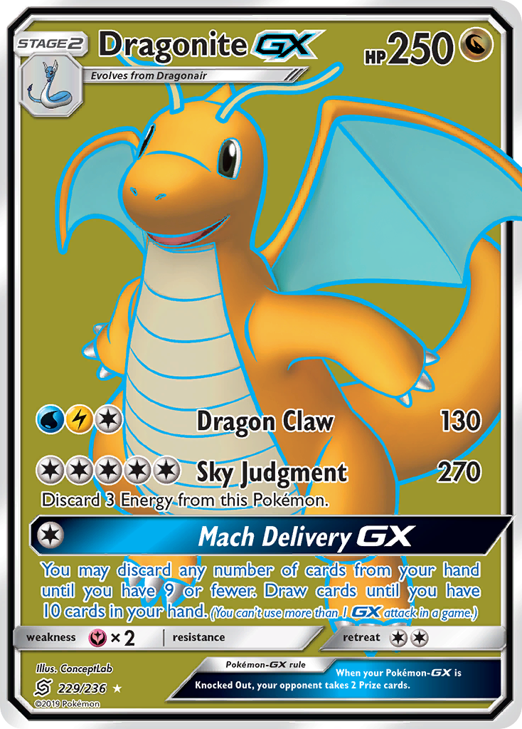 Dragonite-GX 229/236 Rare Ultra | Unified Minds | Pokemon Card