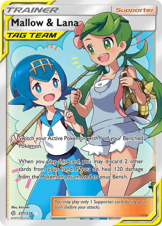 Mallow & Lana 231/236 Rare Ultra | Cosmic Eclipse | Pokemon Card