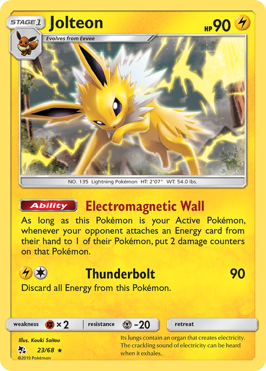 Jolteon 23/68 Rare | Hidden Fates | Pokemon Card