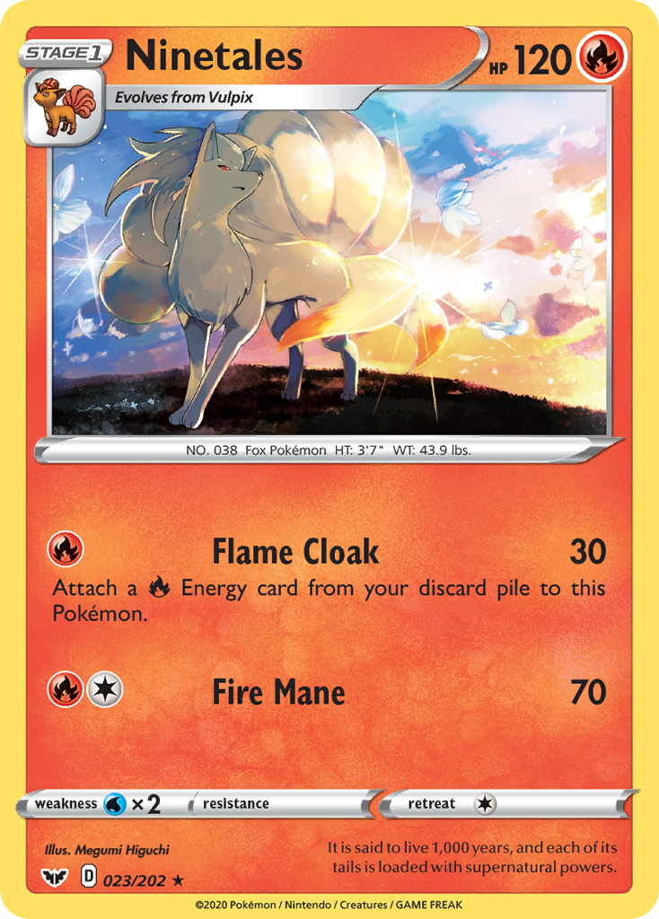 Ninetales 23/202 Rare | Sword & Shield | Pokemon Card