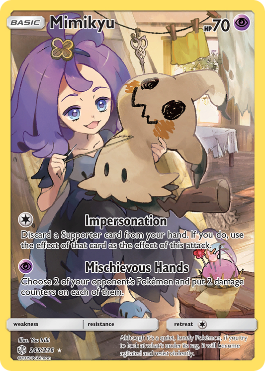 Mimikyu 245/236 Rare Secret | Cosmic Eclipse | Pokemon Card