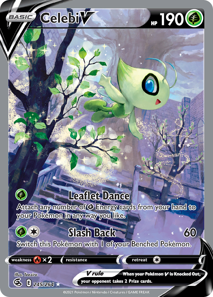 Celebi V 245/264 Rare Ultra | Fusion Strike | Pokemon Card