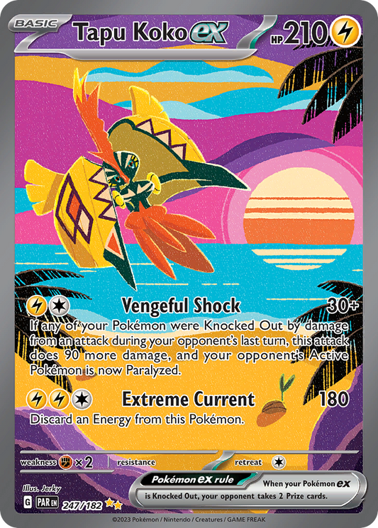 Tapu Koko ex 247/182 Special Illustration Rare | Paradox Rift | Pokemon Card