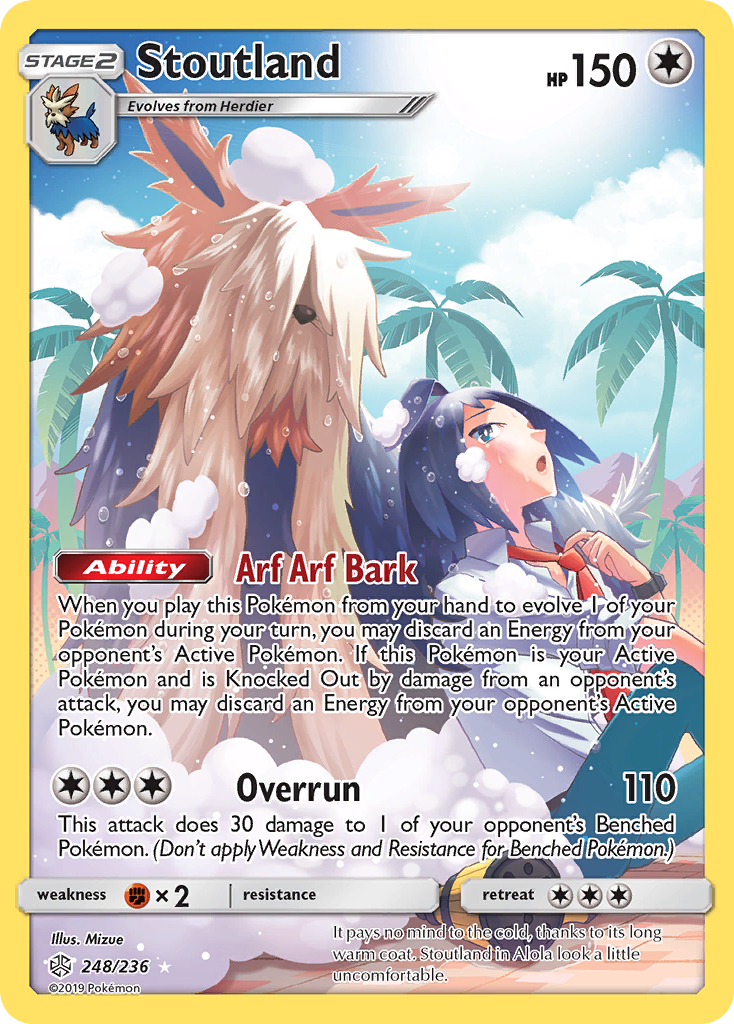 Stoutland 248/236 Rare Secret | Cosmic Eclipse | Pokemon Card