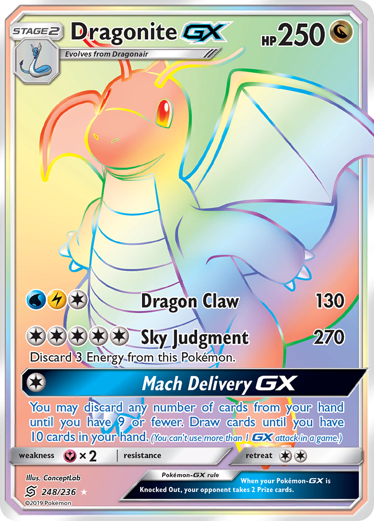Dragonite-GX 248/236 Rare Rainbow | Unified Minds | Pokemon Card