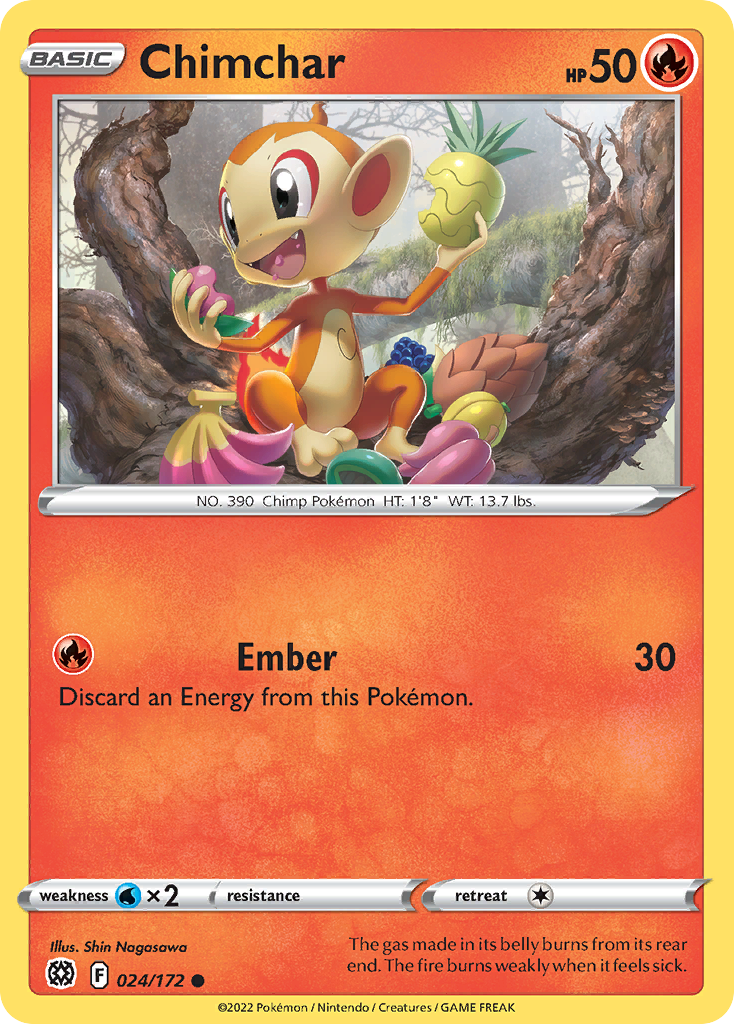 Chimchar 24/172 Common | Brilliant Stars | Pokemon Card