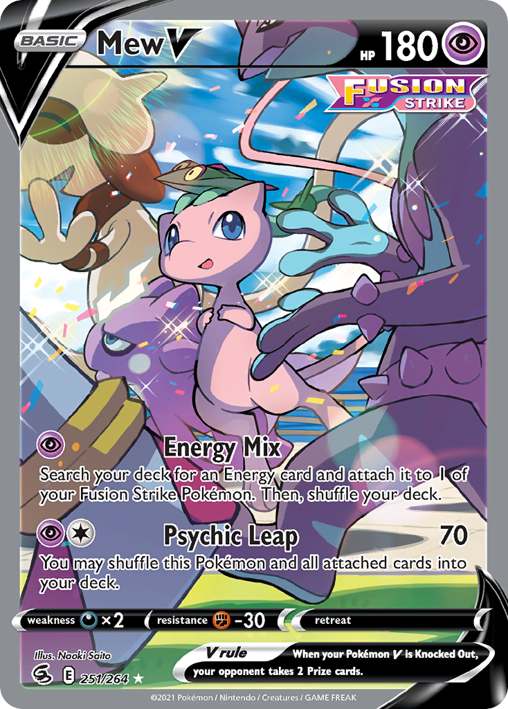 Mew V 251/264 Rare Ultra | Fusion Strike | Pokemon Card