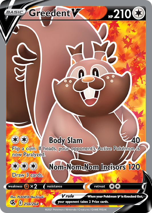 Greedent V 256/264 Rare Ultra | Fusion Strike | Pokemon Card