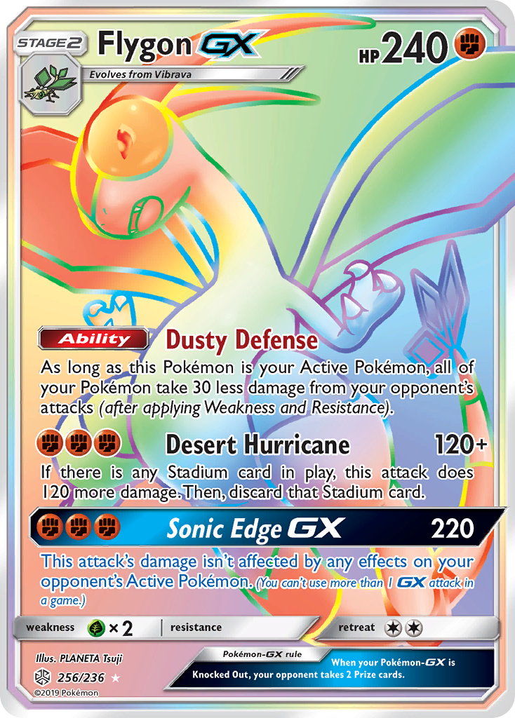 Flygon-GX 256/236 Rare Rainbow | Cosmic Eclipse | Pokemon Card
