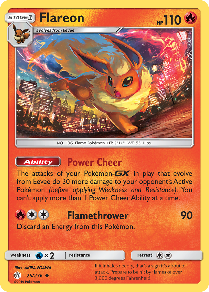 Flareon 25/236 Uncommon | Cosmic Eclipse | Pokemon Card